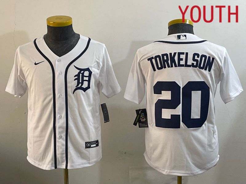 Youth Detroit Tigers #20 Torkelson White Game 2024 Nike MLB Jersey style 2->philadelphia eagles->NFL Jersey